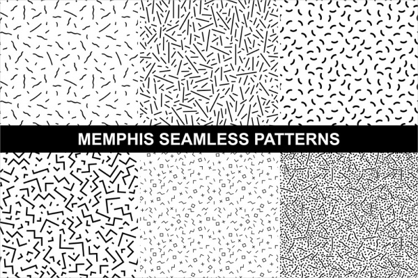 Memphis seamless patterns