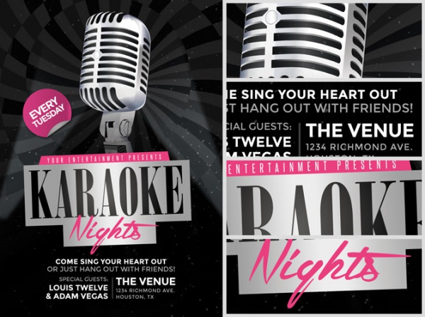 Elegant Karaoke Night Flyer Template