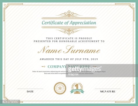 Vintage Retro Art Deco Frame Certificate Background Template Stock Clipart  | Royalty-Free | FreeImages