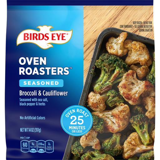 Birds Eye Oven Roasters, Seasoned Broccoli and Cauliflower, Frozen ...