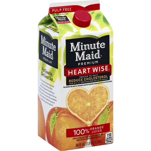 Minute Maid Premium Heart Wise 100% Juice, Orange, Pulp Free | Juice ...