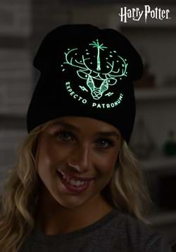 Black Patronus Glow Knit Beanie