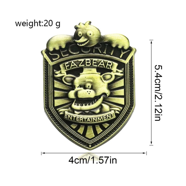 FNAF Security Guard Badge - Freddy Fazbear's Night Guard Pin | Fyndiq