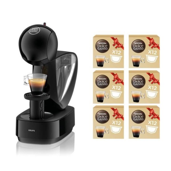 Krups nescafé dolce gusto infinissima yy5056fd svart + 6 lådor med ekologiskt kaffe, antigaspillage erbjudande