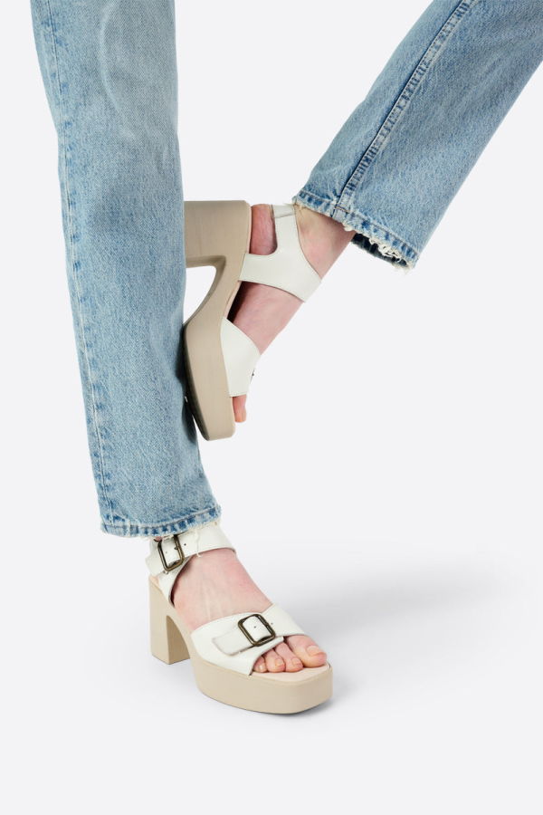 "INTENTIONALLY __________." MARGO NATURAL SOLE PLATFORM HEEL - CLOUDS