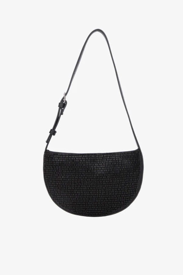 HVISK Halo Shiny Twill Beaded Handbag - Black