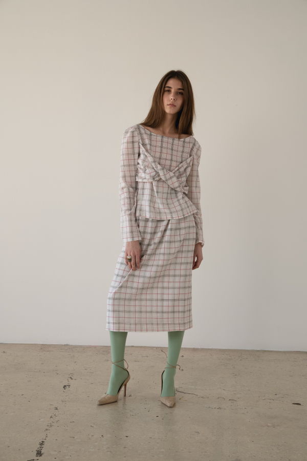 Cvet Prri Allium Skirt - Ivory Check