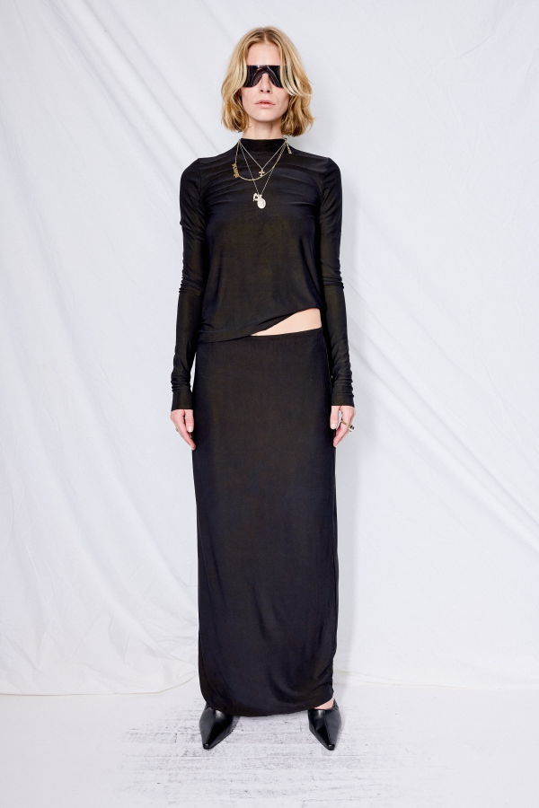 Assembly Overdyed Jersey Maxi Skirt - Black