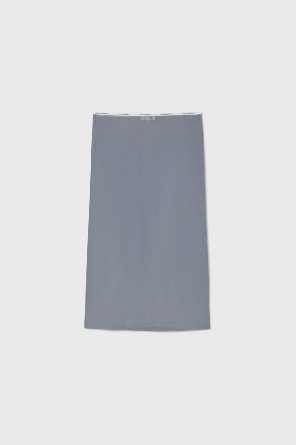 Silk Laundry Mesh Skirt - Storm