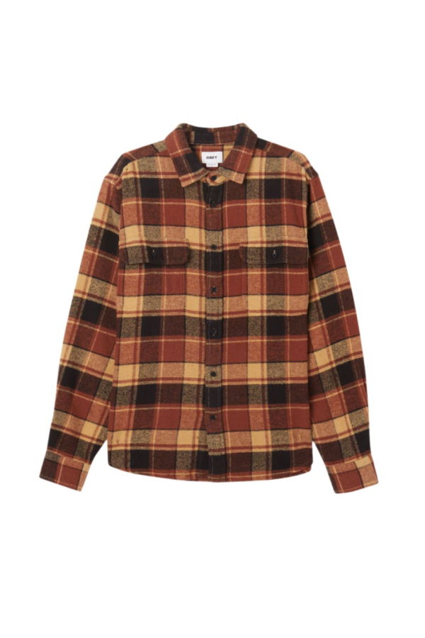 Obey Hardwork Leon Shirt - Sepia