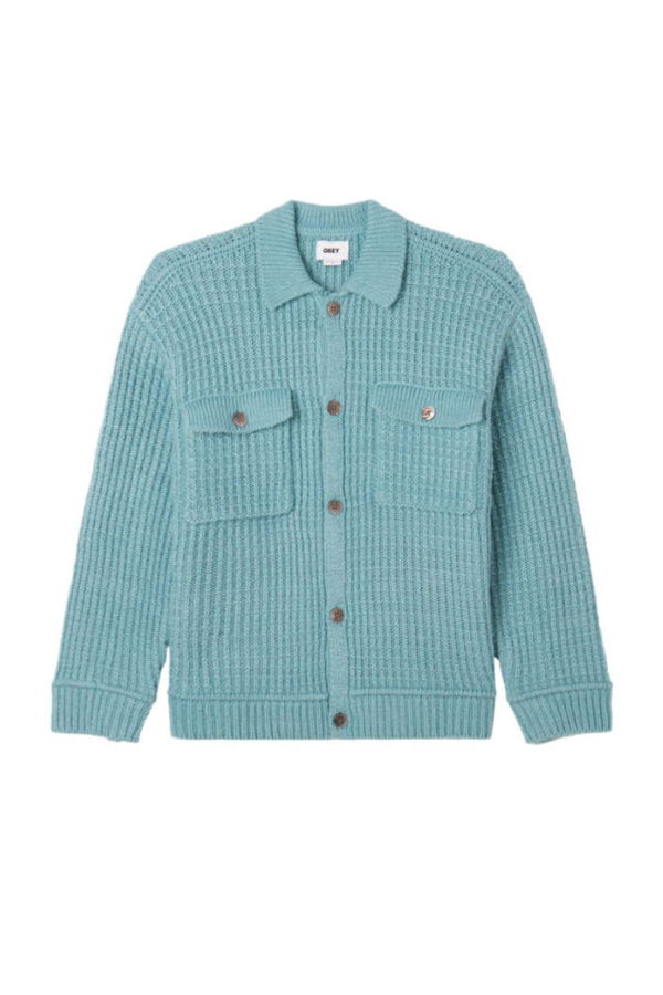 Obey JJ Wool Sweater Jacket - Coronet Blue