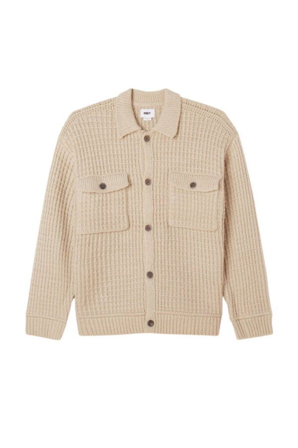 Obey JJ Wool Sweater Jacket - Natural