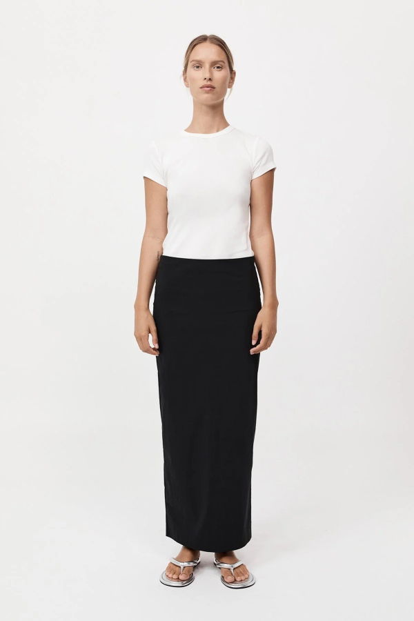 St. Agni Minimal Column Skirt - Black