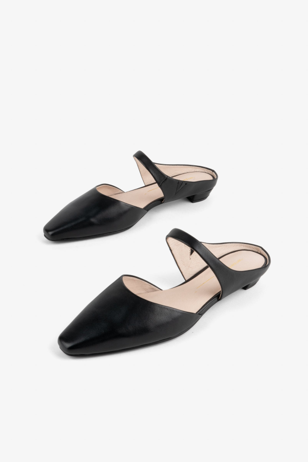 "INTENTIONALLY __________." LOURDES SLIP ON MULE - CLAY/BLACK/CREAM