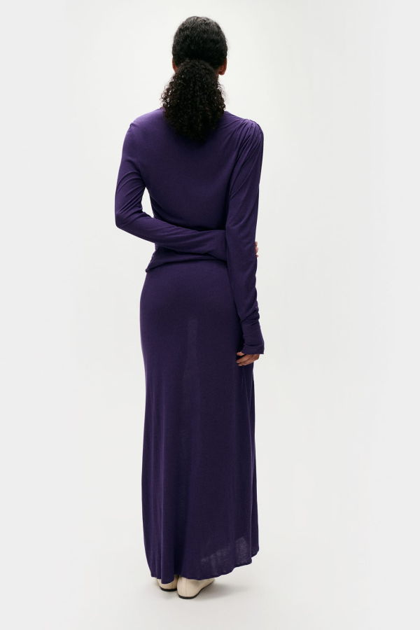 Silk Laundry Jersey Modal Ruched Skirt - Nightshade