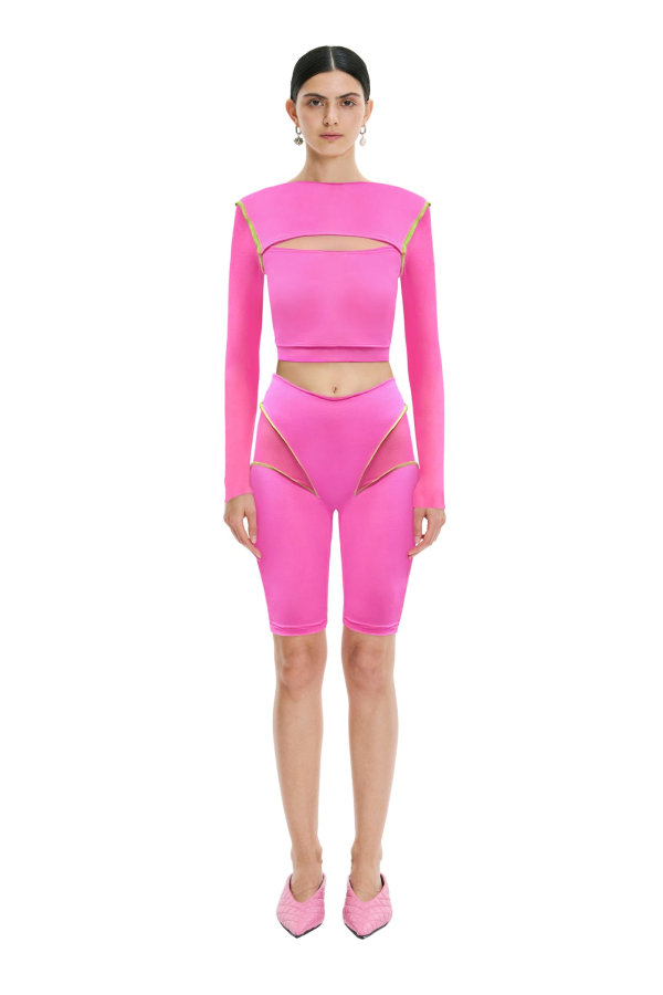 MONOSUIT High-Waist Slim Fit Bike Shorts - Pink