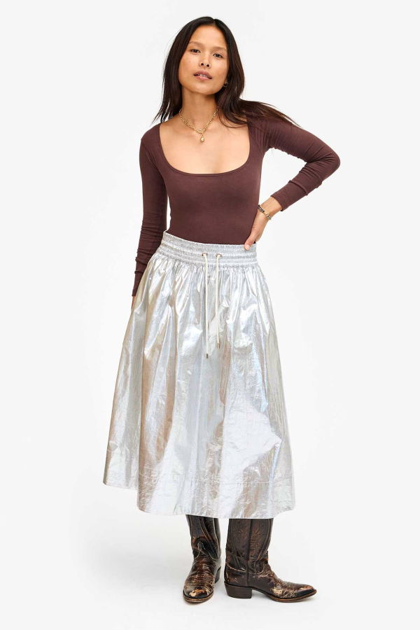 Clare V. Zoelle Skirt - Silver