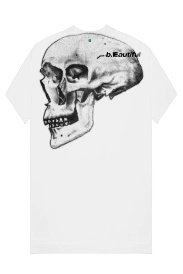 b.Eautiful x Shiga Skull T-Shirt - White