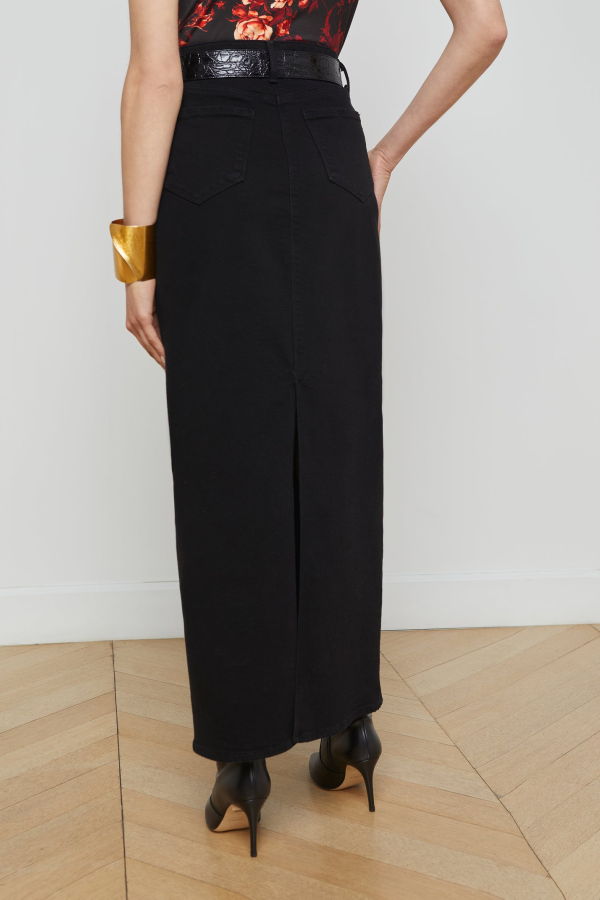 Sea NY Miriam Denim Maxi Skirt - Saturated Black