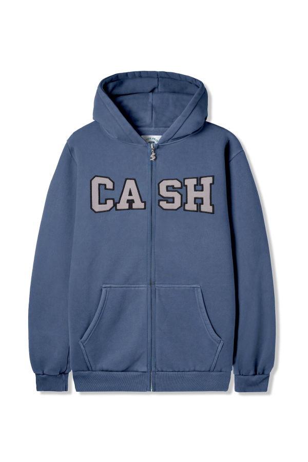 Cash Only Campus Zip-Thru Hoodie - Washed Denim