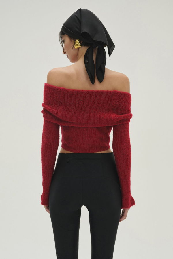 For Love & Lemons Aspen Knit Top - Red