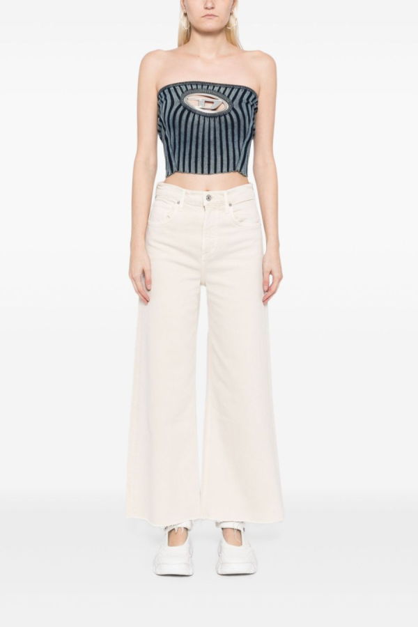 Citizens of Humanity Lyra Crop Wide Leg Jeans - Almondette