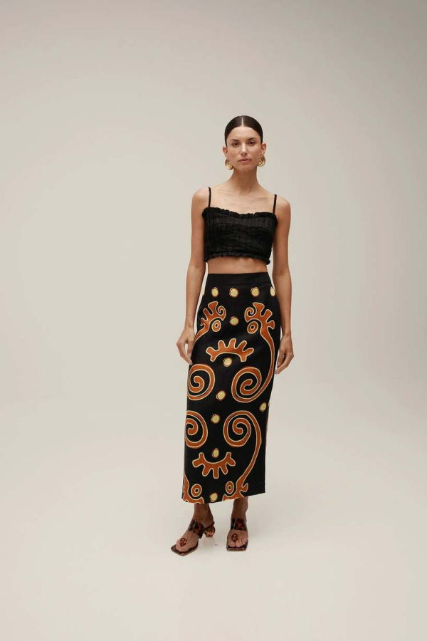 CALA DE LA CRUZ Belen Skirt - Black