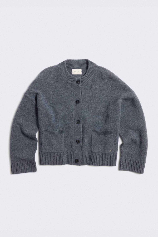 HOLZWEILER Wool Wide Cardigan - Grey