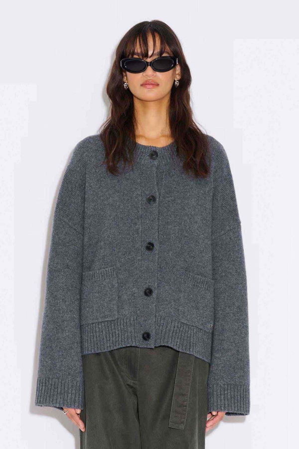 HOLZWEILER Wool Wide Cardigan - Grey