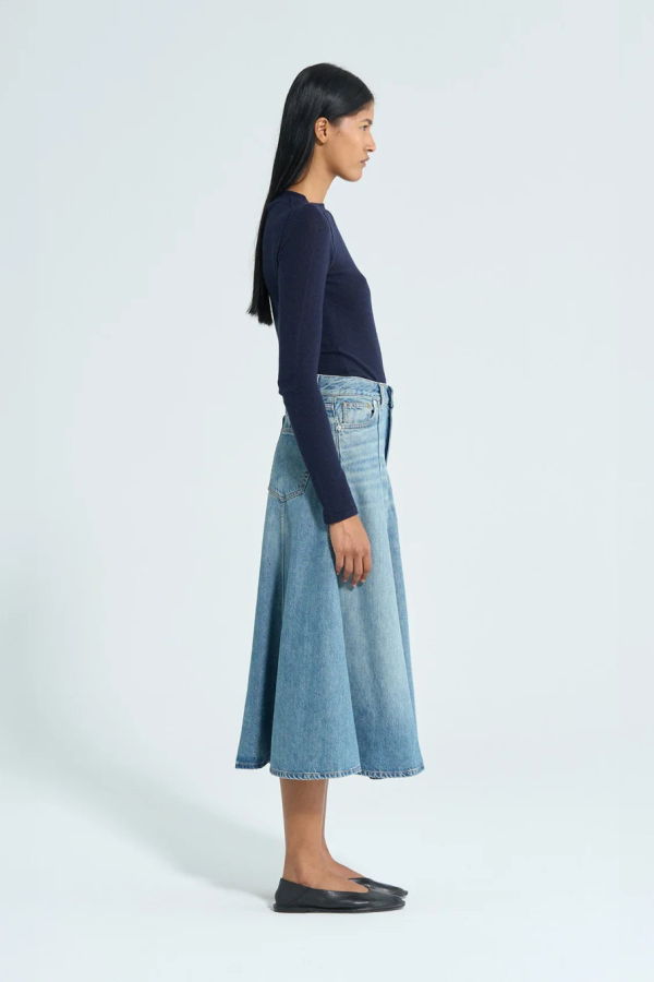 Haikure Mid Serenity Skirt - Ionic Blue