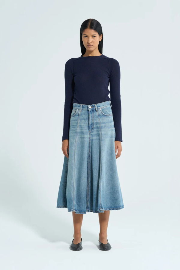 Haikure Mid Serenity Skirt - Ionic Blue