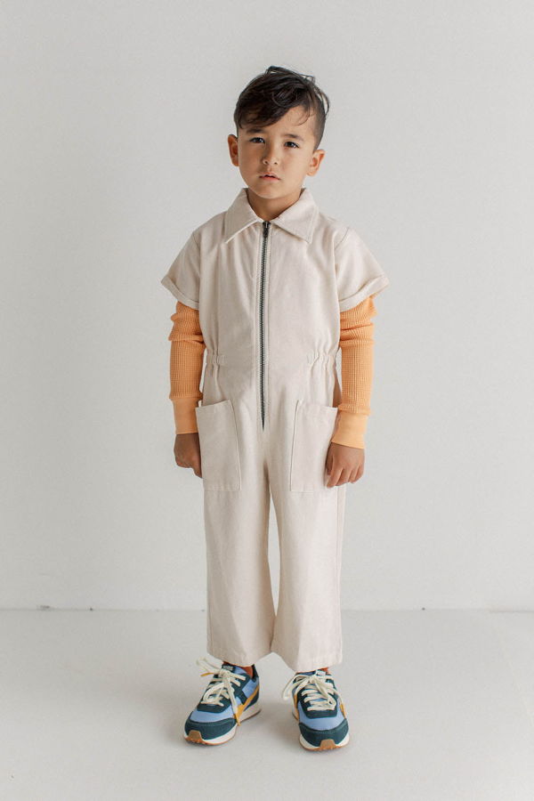 Kids Noble Organic Utility Suit - Oat Milk