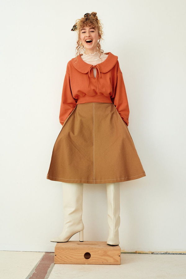 Eliza Faulkner Winnie Skirt - Toffee Brown Twill