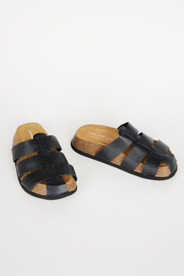 "INTENTIONALLY __________." RAFT FISHERMAN SANDAL - Black/Cream