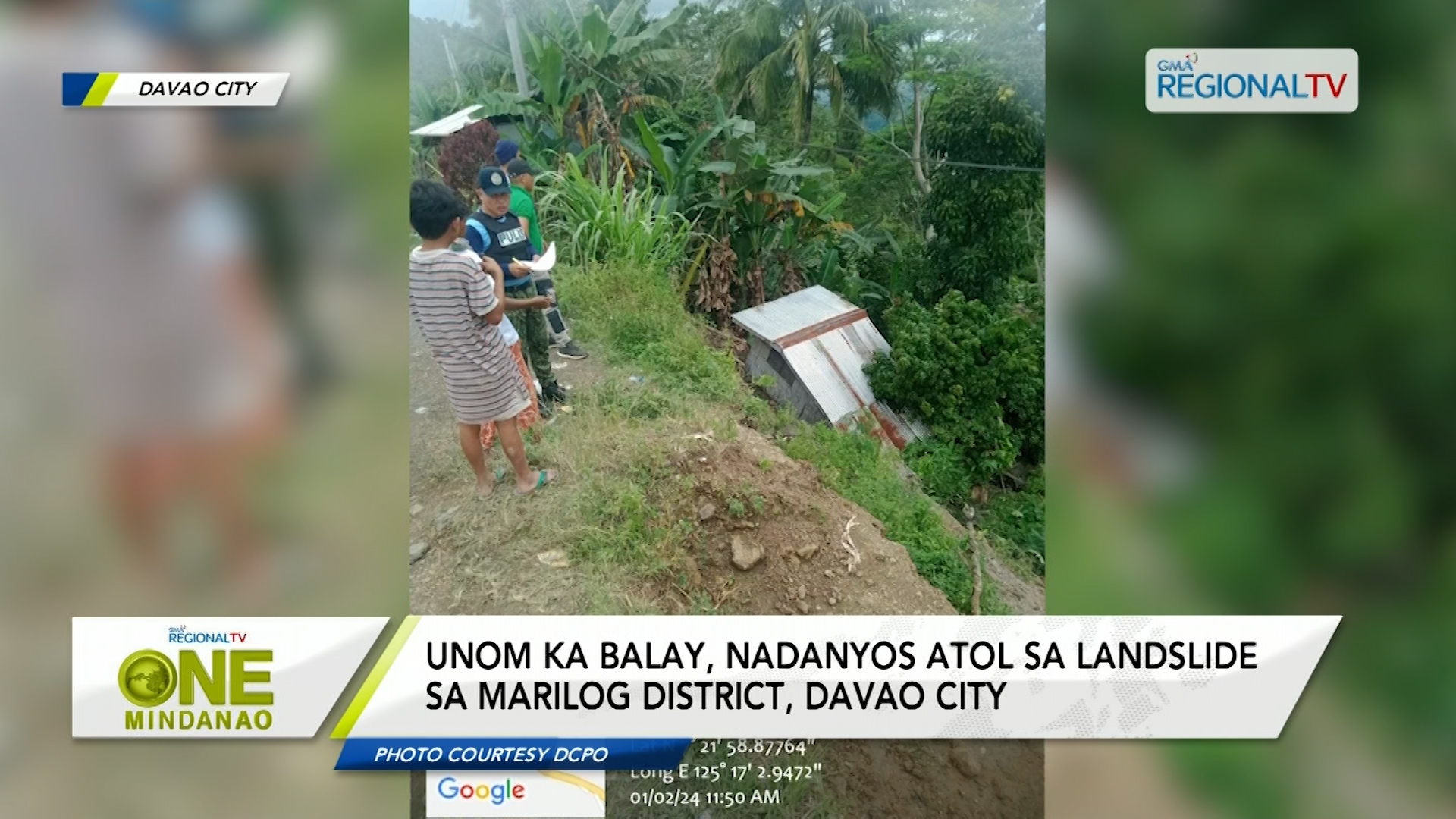 Unom ka balay, nadanyos atol sa landslide sa Marilog District, Davao City