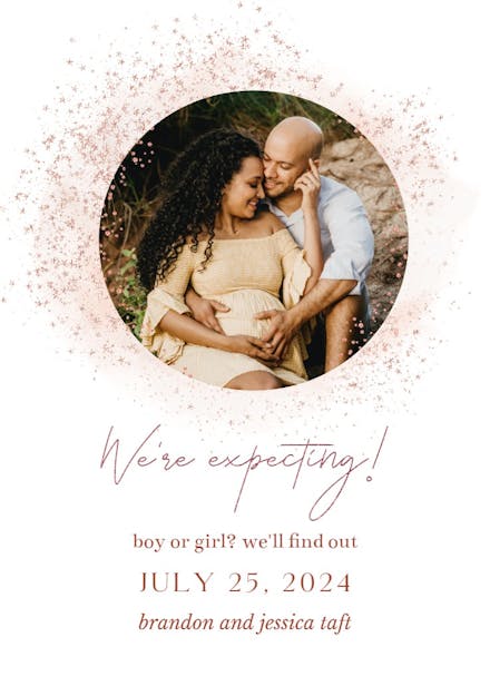 Glitter Hearts - Pregnancy Announcement Template | Greetings Island