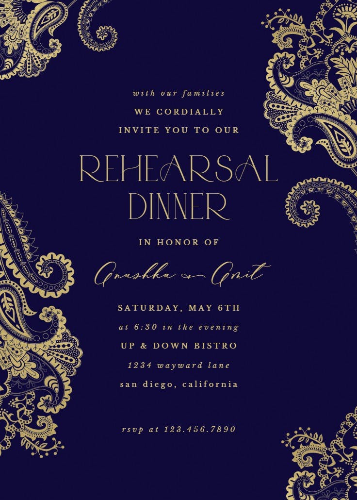 Elegant Henna - Dinner Party Invitation Template | Greetings Island