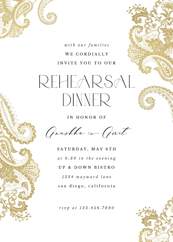 Elegant Henna - Dinner Party Invitation Template | Greetings Island