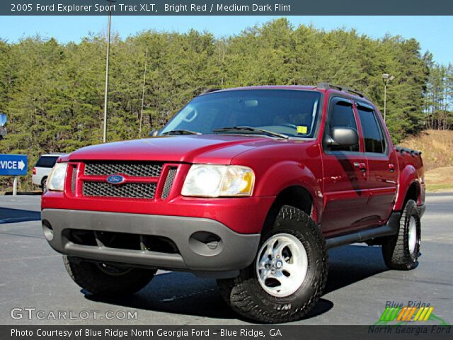 Bright Red - 2005 Ford Explorer Sport Trac XLT - Medium Dark Flint ...