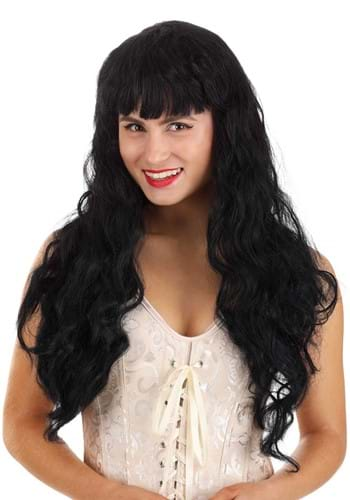 Womens Long Wavy Black Wig