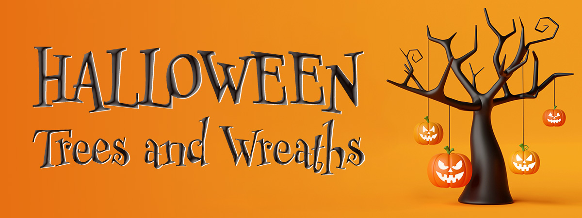 Halloween Trees and Wreaths