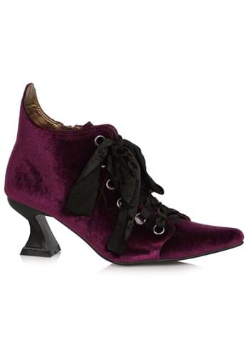 Womens Purple Velvet Witch Bootie