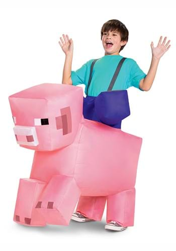 Minecraft Child Ride-On Inflatable Pig Costume DLC