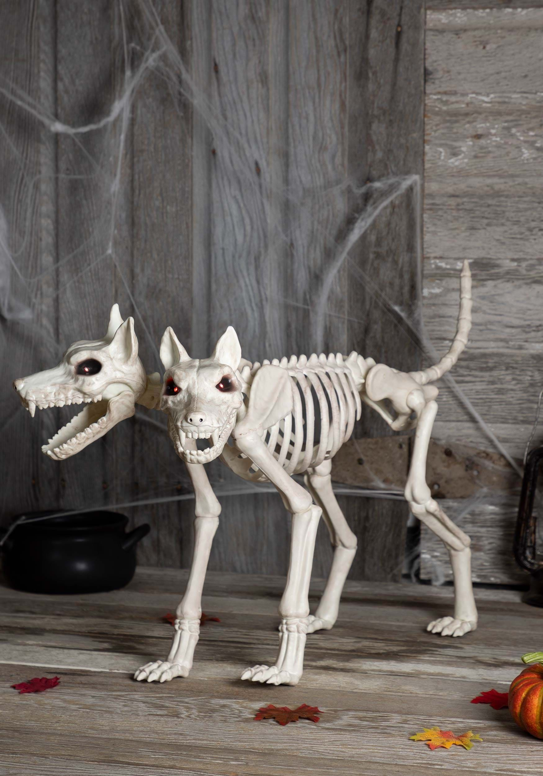 Double Trouble Skeleton Doberman Halloween Decoration