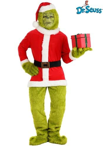 The Grinch Adult Santa Open Face Costume