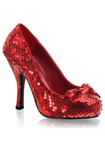 Red Sequin High Heels