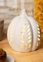 6.75 Inch White Ceramic LED Cutout Pumpkin