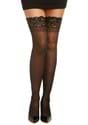 Women's Black Anti-Slip Thigh High w/ Lace Top