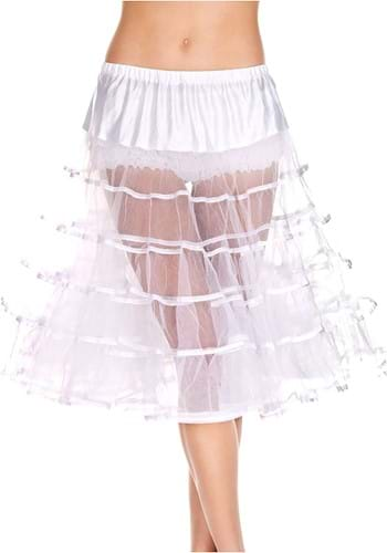 Womens Knee Length White Petticoat