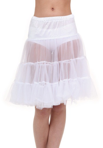 Plus Size White Knee Length Crinoline